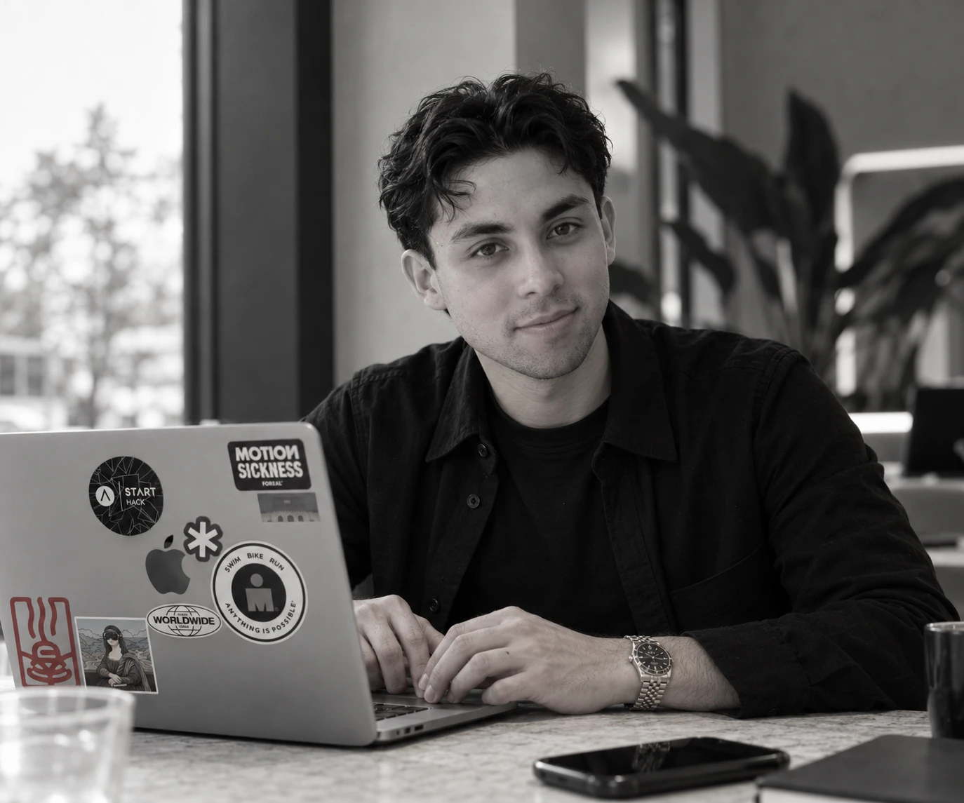 Marlon Steiner, founder of Flowton, at his laptop